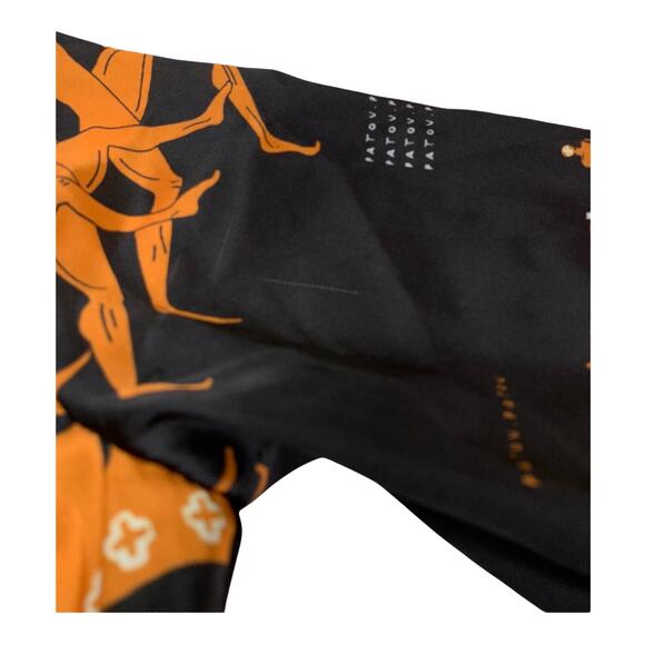 Patou Black Pleated Egyptian Print Dress sz 36 (6 small) Long Ankle Length Maxi - Picture 10 of 10